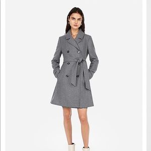 Belted wool blend pea coat